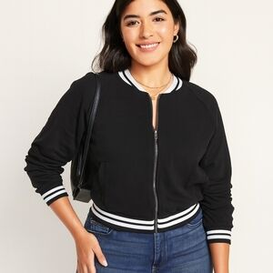 Weekend by Andrea Jovine Women’s XL Black Zip-Up Bomber Jacket Casual